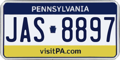 PA license plate JAS8897