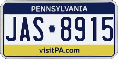 PA license plate JAS8915