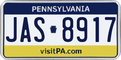 PA license plate JAS8917