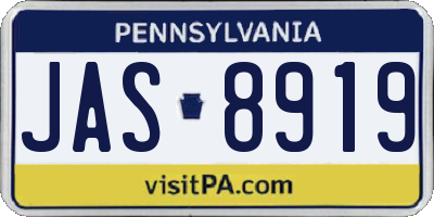 PA license plate JAS8919