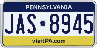 PA license plate JAS8945