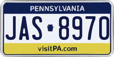 PA license plate JAS8970