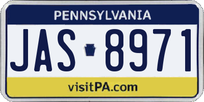 PA license plate JAS8971