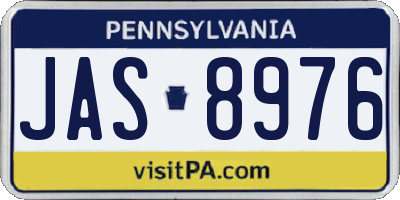 PA license plate JAS8976