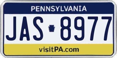 PA license plate JAS8977