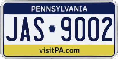 PA license plate JAS9002