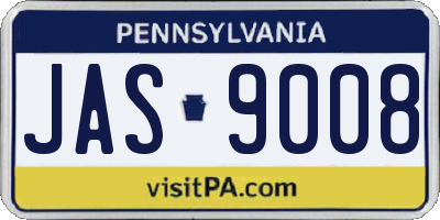 PA license plate JAS9008