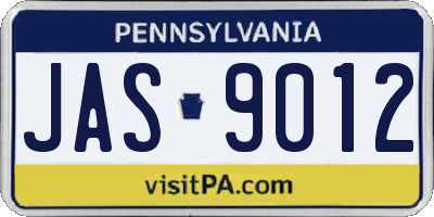 PA license plate JAS9012