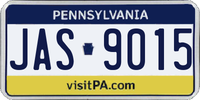 PA license plate JAS9015