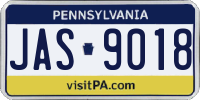 PA license plate JAS9018