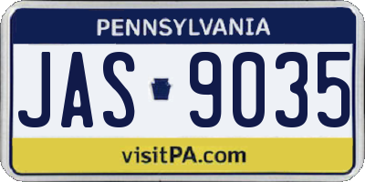 PA license plate JAS9035