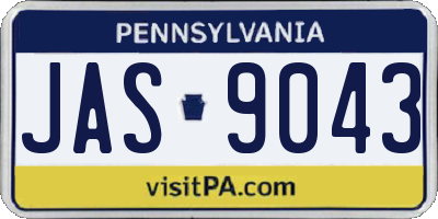 PA license plate JAS9043
