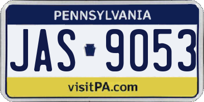 PA license plate JAS9053