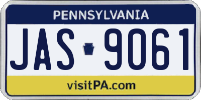 PA license plate JAS9061