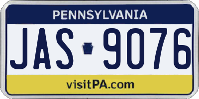 PA license plate JAS9076