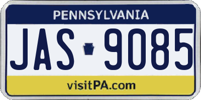 PA license plate JAS9085