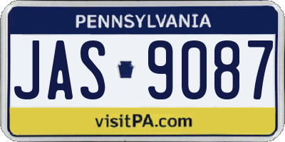 PA license plate JAS9087