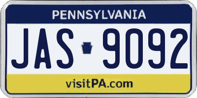 PA license plate JAS9092