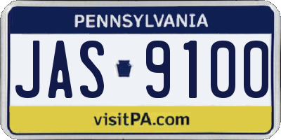 PA license plate JAS9100