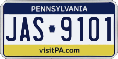 PA license plate JAS9101