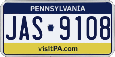 PA license plate JAS9108