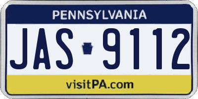 PA license plate JAS9112