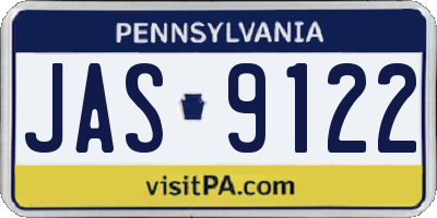 PA license plate JAS9122