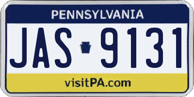PA license plate JAS9131