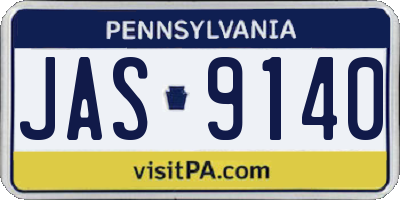 PA license plate JAS9140