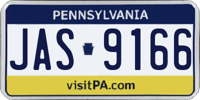 PA license plate JAS9166
