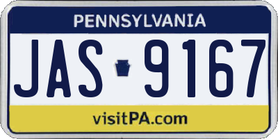 PA license plate JAS9167