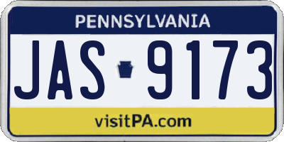 PA license plate JAS9173