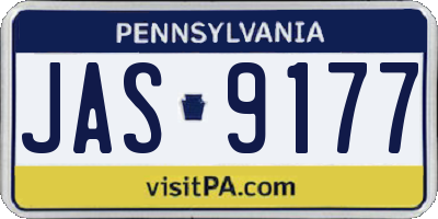 PA license plate JAS9177