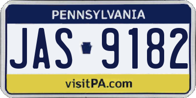 PA license plate JAS9182