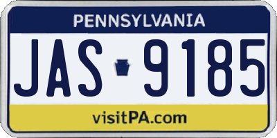 PA license plate JAS9185