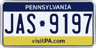 PA license plate JAS9197