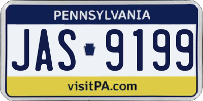 PA license plate JAS9199