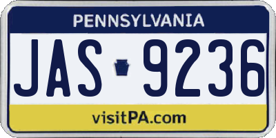 PA license plate JAS9236