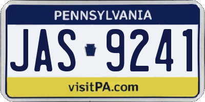 PA license plate JAS9241