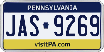 PA license plate JAS9269