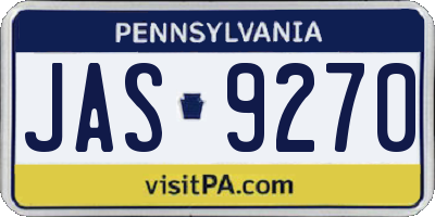 PA license plate JAS9270