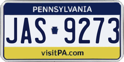 PA license plate JAS9273