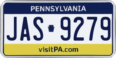 PA license plate JAS9279