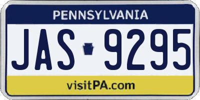 PA license plate JAS9295