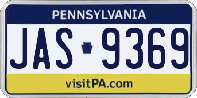 PA license plate JAS9369