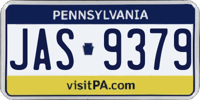 PA license plate JAS9379