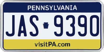 PA license plate JAS9390