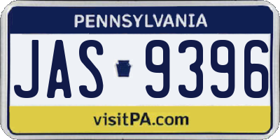 PA license plate JAS9396
