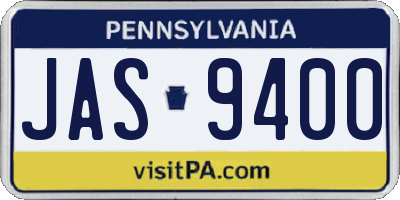 PA license plate JAS9400