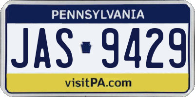 PA license plate JAS9429